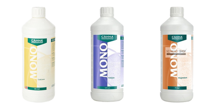 Product selection for Canna nutrients: Canna Calcium 15% 1 ltr; Canna K16% 1 ltr; Canna MgO 7% 1 ltr