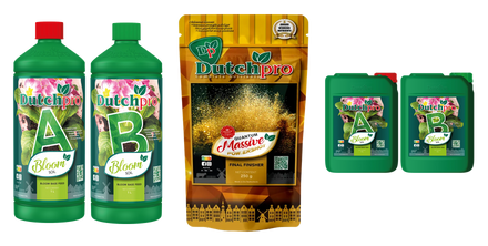 Product selection for Dutch Pro nutrients: Dutch Pro | Aarde/Soil Bloei A&B | Plantenvoeding | 1 ltr; Dutch Pro | Quantum Massive Powder | Bloei booster | 250 gram; Dutch Pro | Aarde/Soil Bloei A&B | Plantenvoeding | 10 ltr
