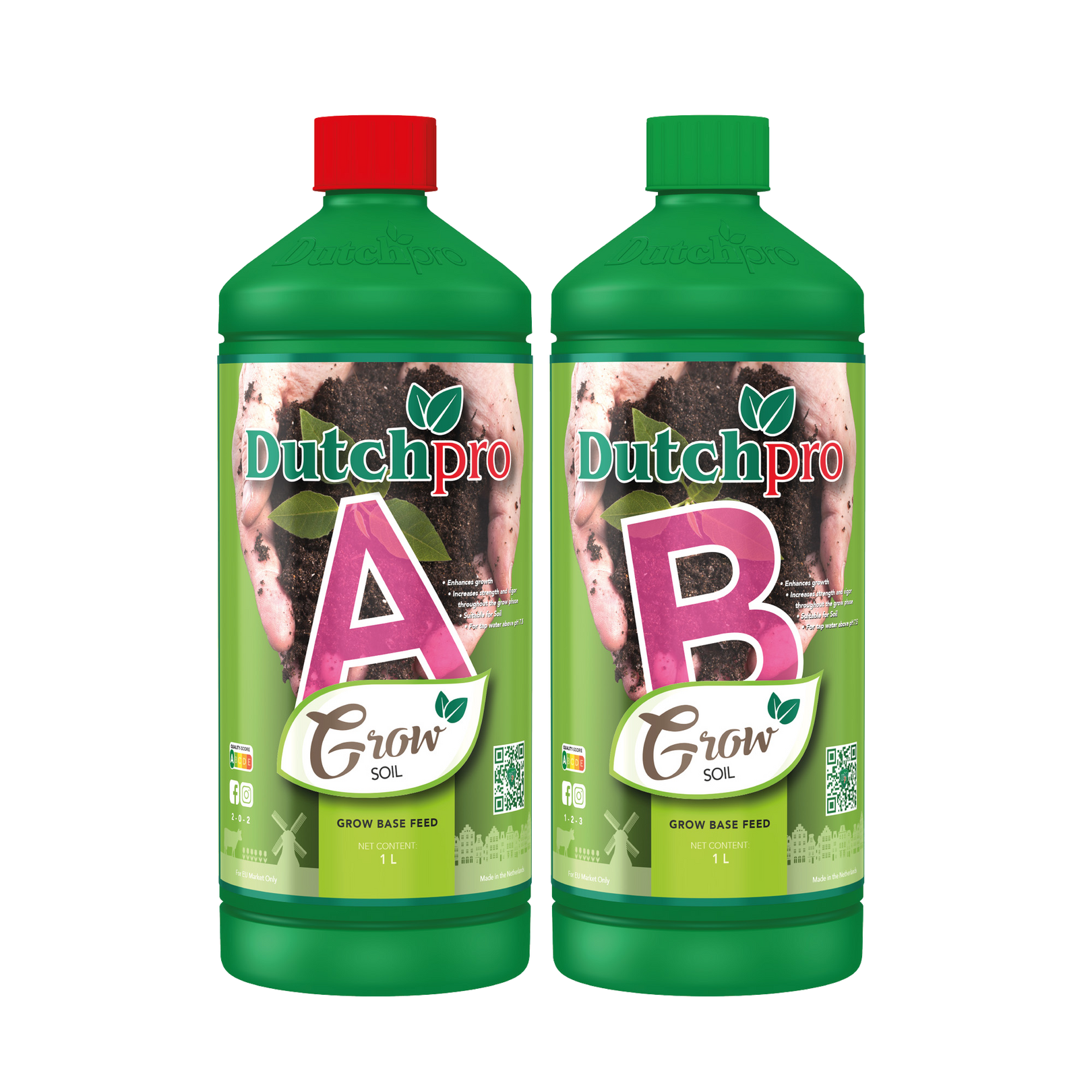 Dutch Pro | Aarde/Soil Groei A&B | Plantenvoeding | 1 ltr