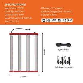 Ralight | LED Kweeklamp | 250w | 60x40cm