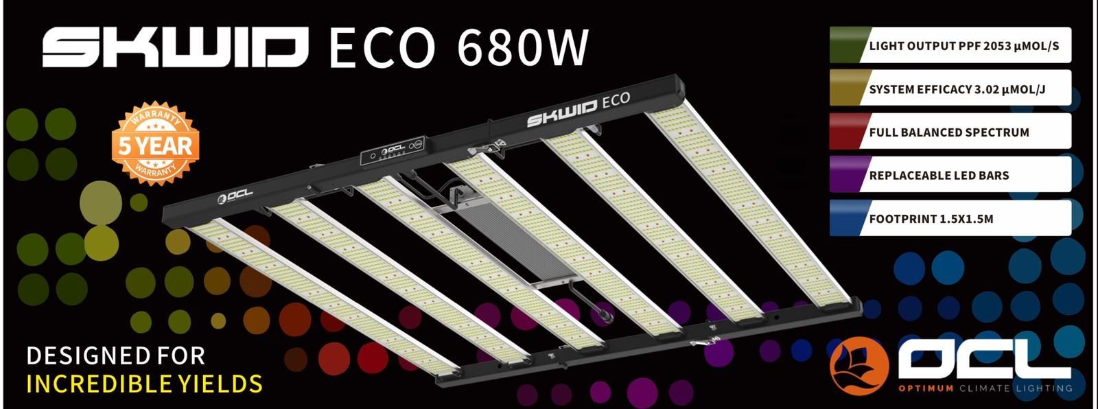 OCL | LED Kweeklamp | Skwid ECO | 680W