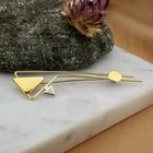 Image 2 of Two-tone gold abstract brooch with diamond; 0.01 ct.