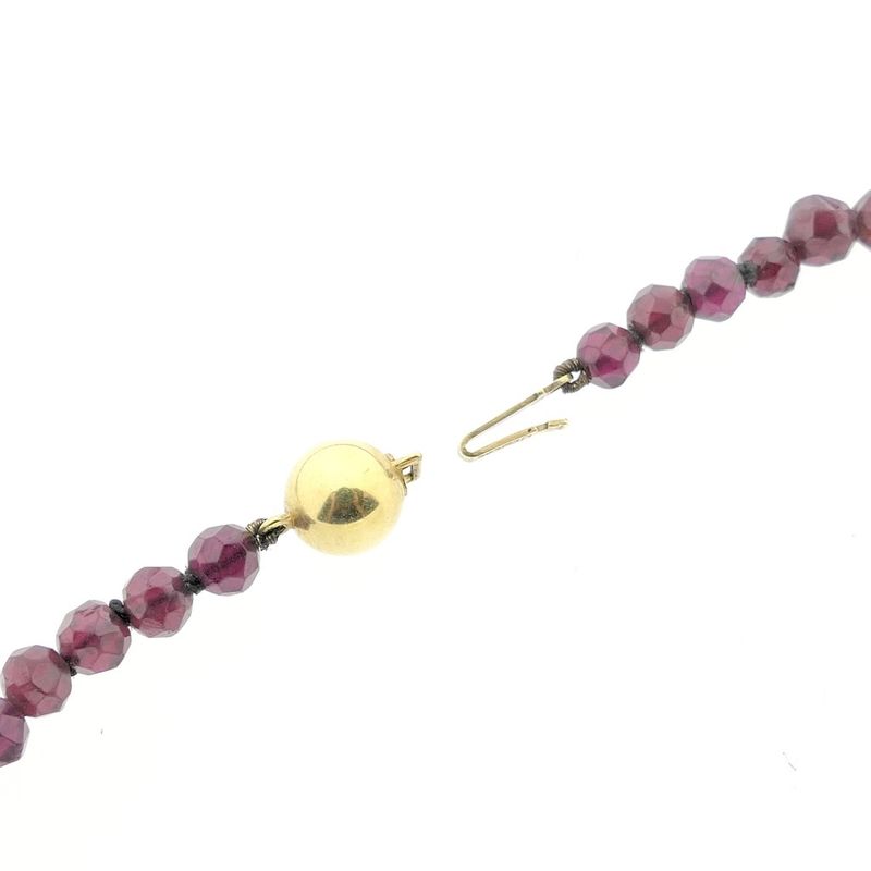 Image 6 of Antique garnet bead necklace with gold decorative clasp