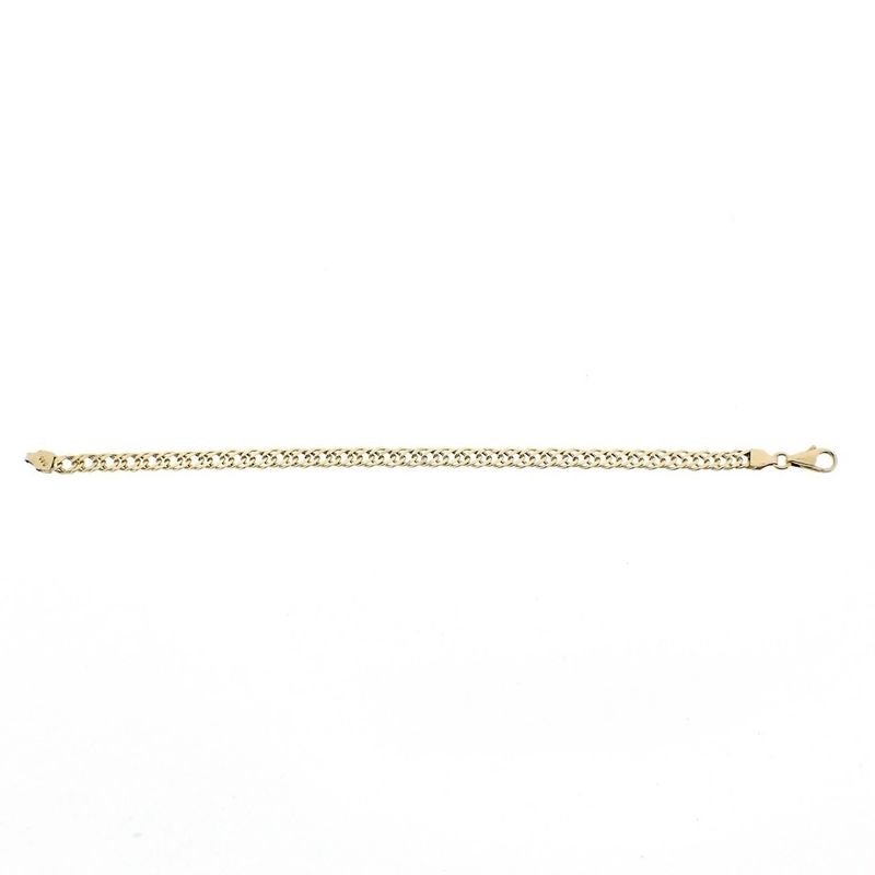 Image 7 of Gold flat gourmet link bracelet | 18.5 cm
