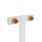 Image 3 of Vintage gold stud earrings with glass beads