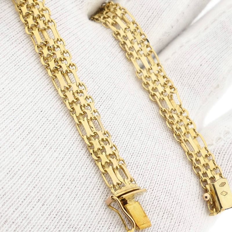 Afbeelding 10 van Gouden fantasie schakelarmband 