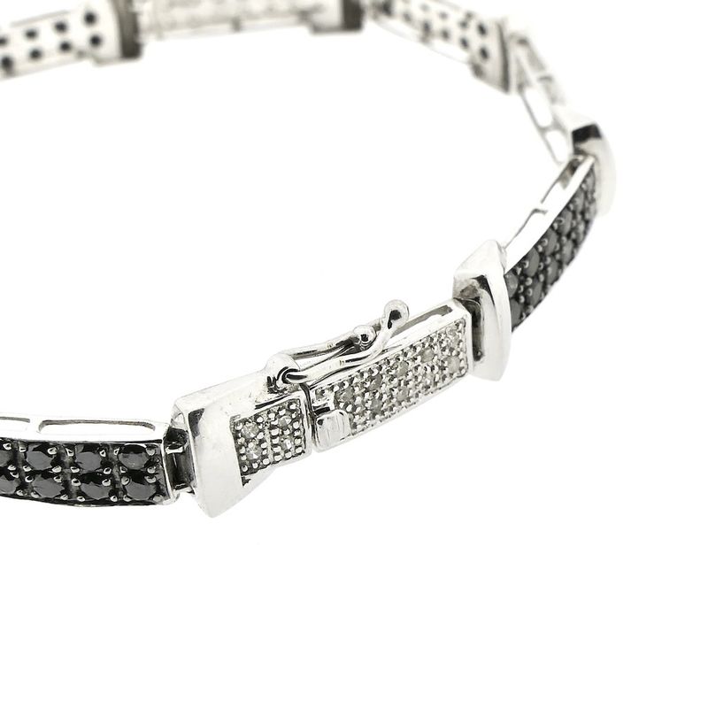 Image 3 of White gold bracelet with black moissanite and diamonds; 1.25 ct.