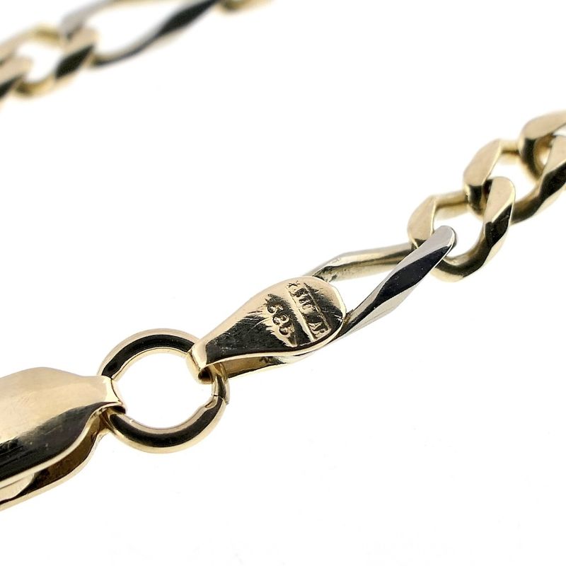 Image 4 of Two-tone gold Figaro link bracelet