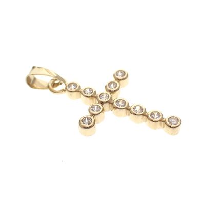 Image 2 of Gold pendant of the cross with zirconia