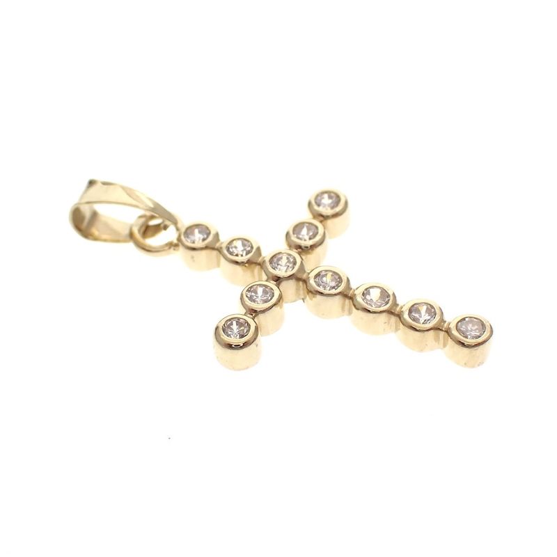 Image 2 of Gold pendant of the cross with zirconia