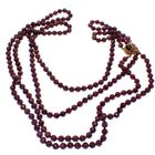 Image 5 of Long garnet bead necklace with a gold clasp; Antique | 77 cm