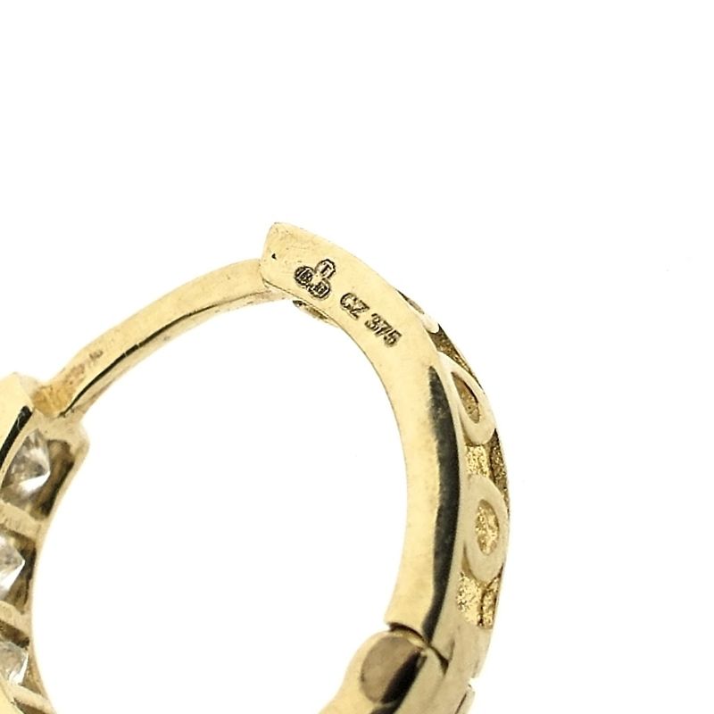 Image 10 of 9 crt. Flap hoop earrings with zirconia | Ø 11.1 mm