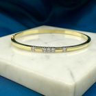 Image 2 of Gold slave bracelet with diamonds; Size M/L