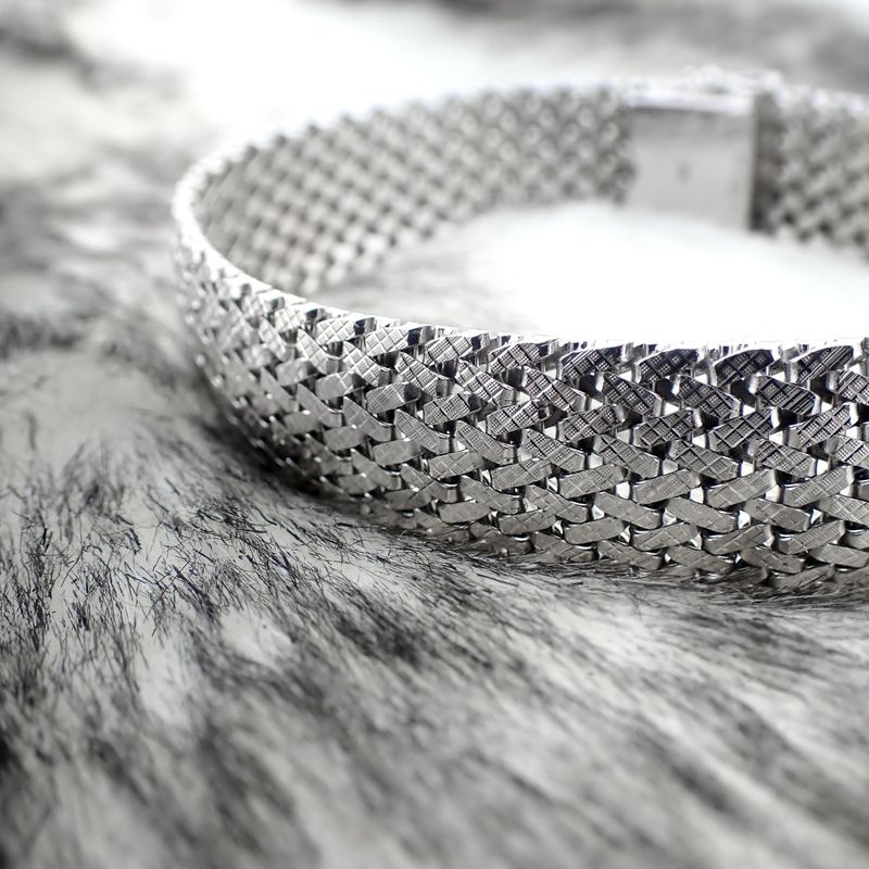 Image 2 of Vintage wide white gold bracelet