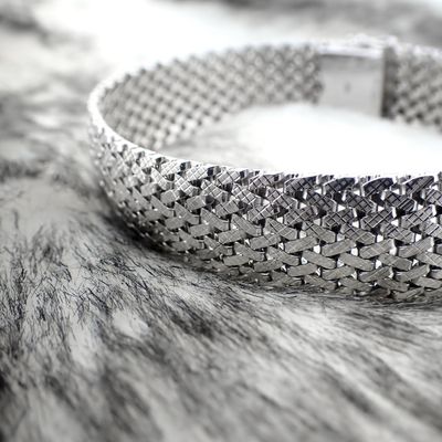 Vintage wide white gold bracelet Image 2 of Vintage wide white gold bracelet