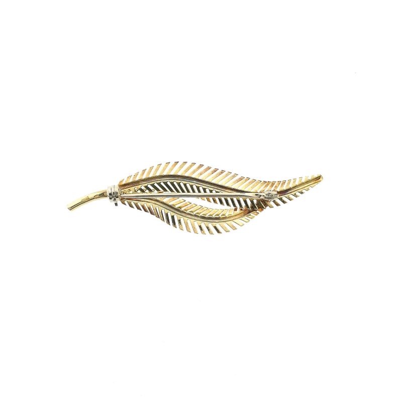 Image 3 of Vintage gold feather brooch