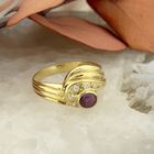 Image 5 of Gold ring with ruby ​​and zirconia