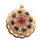 Image 1 of Vintage gold pendant/brooch with garnet stones