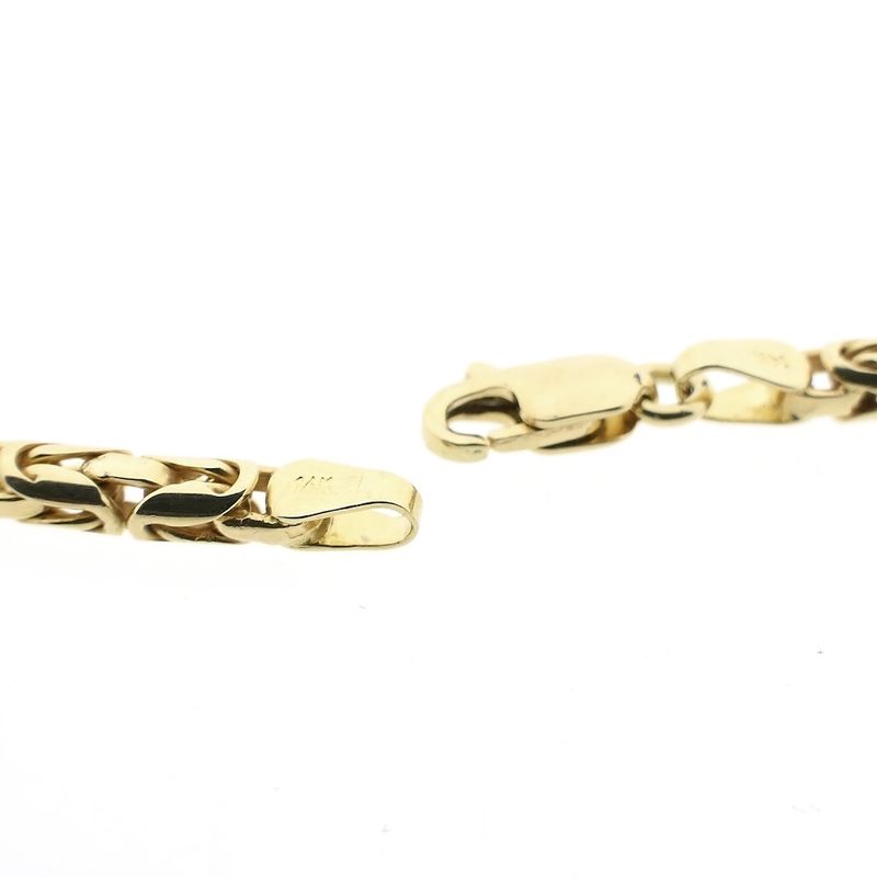 Afbeelding 5 van Gouden koningsschakel ketting met staafjes | 56 cm