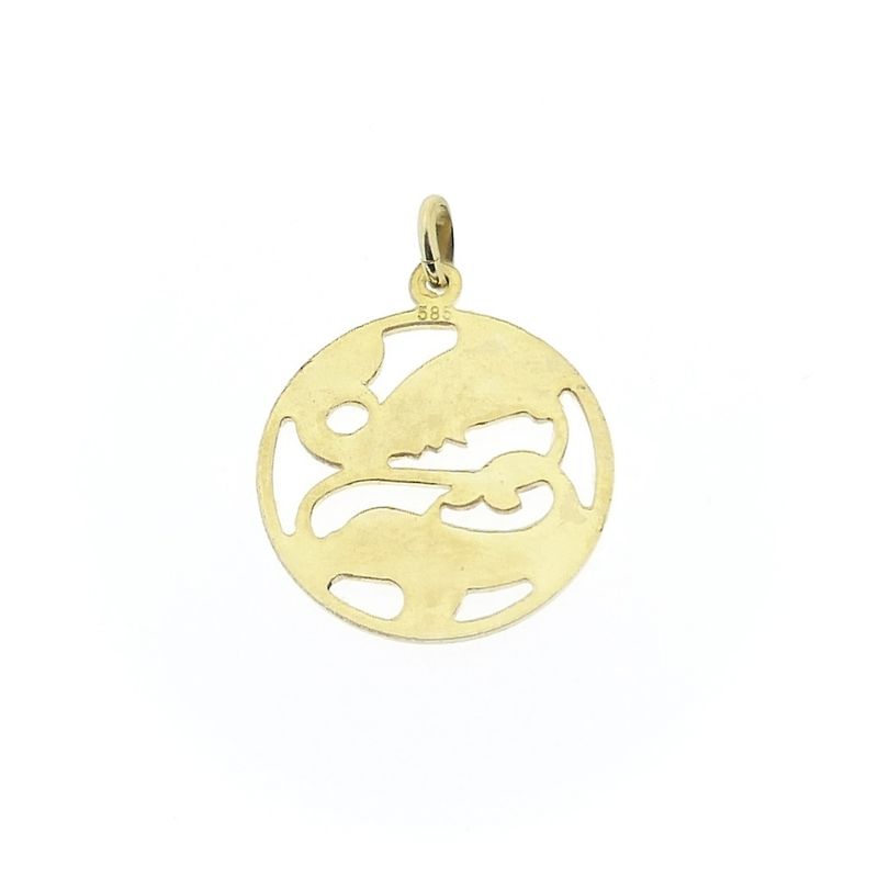 Image 5 of Gold zodiac sign pendant; Pisces