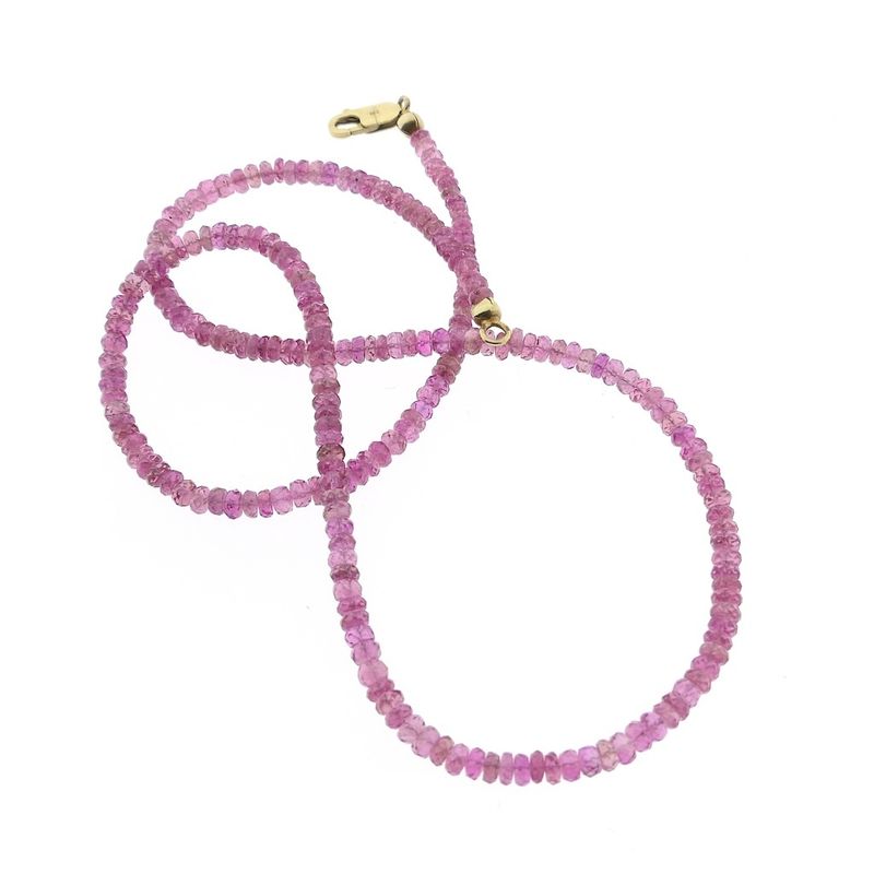 Image 8 of 9K Pink Tourmaline Bead Necklace | 45cm