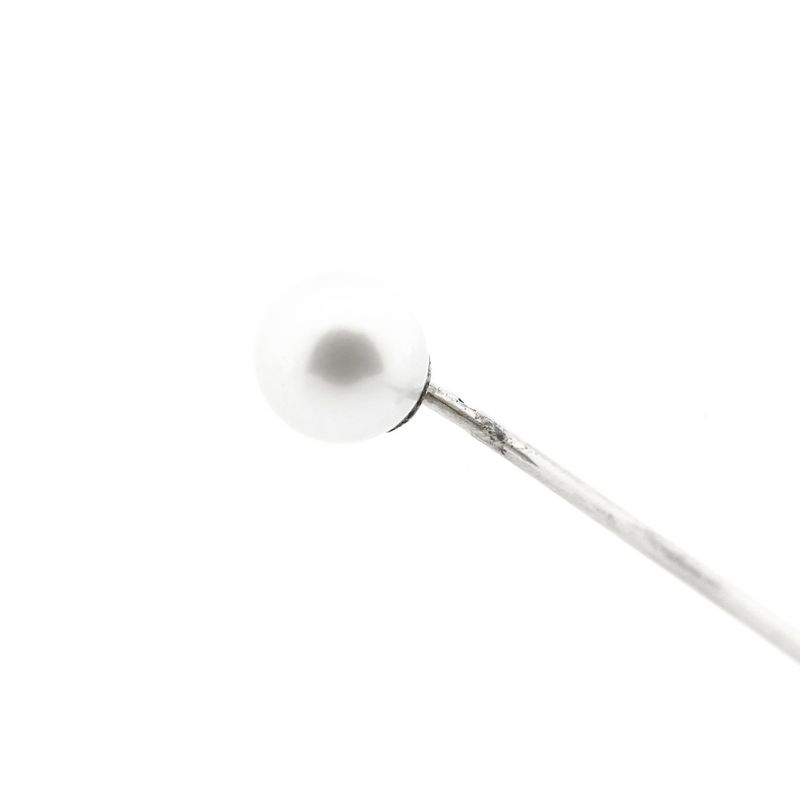 Image 4 of 18K White Gold Lapel Pin with Cultured Pearl