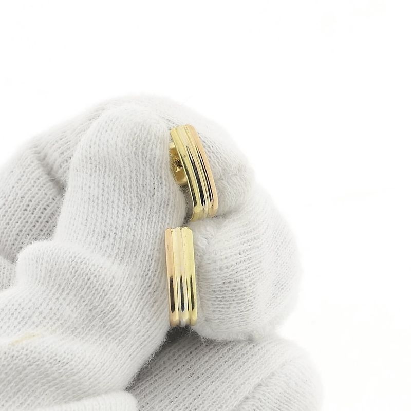 Image 7 of Tricolor gold stud earrings
