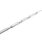 Image 8 of White gold bar link bracelet; 18.5 cm