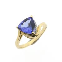 Gold ring with tanzanite and diamond | 0.06 ct.