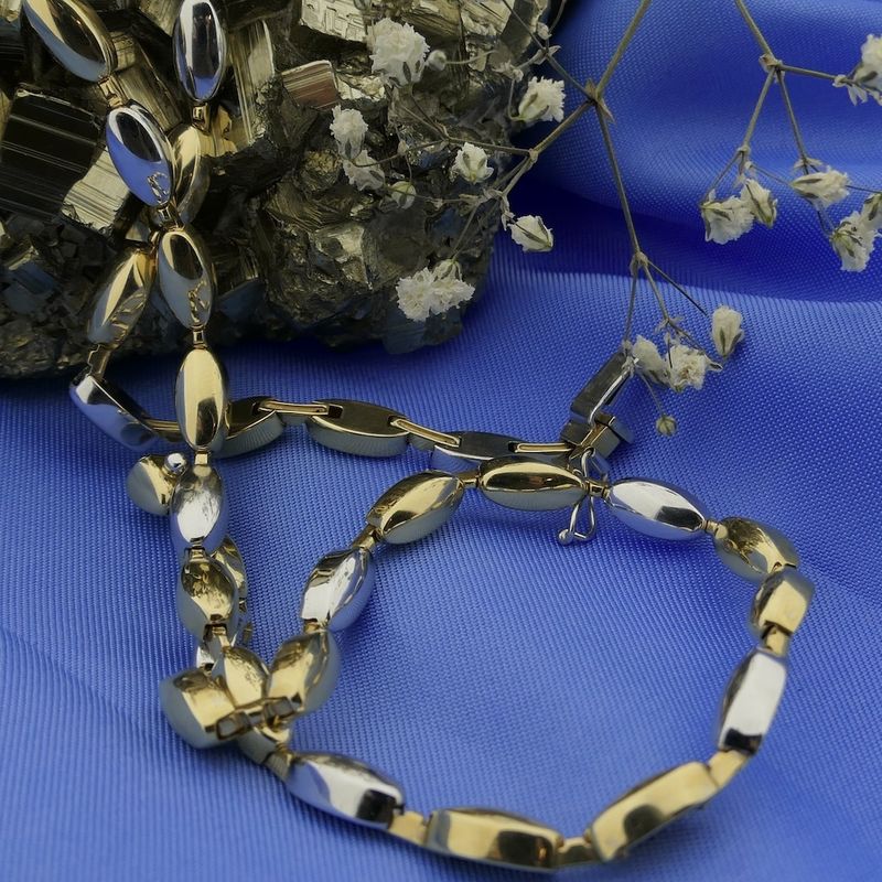 Image 9 of Two-tone gold fantasy link necklace