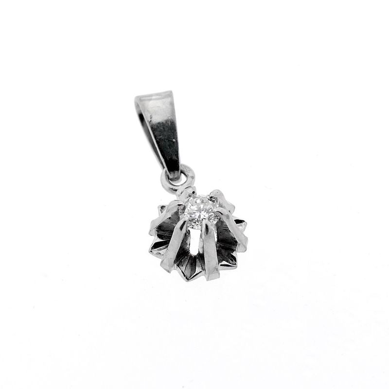 Image 3 of White gold pendant with diamond | 0.05 ct.