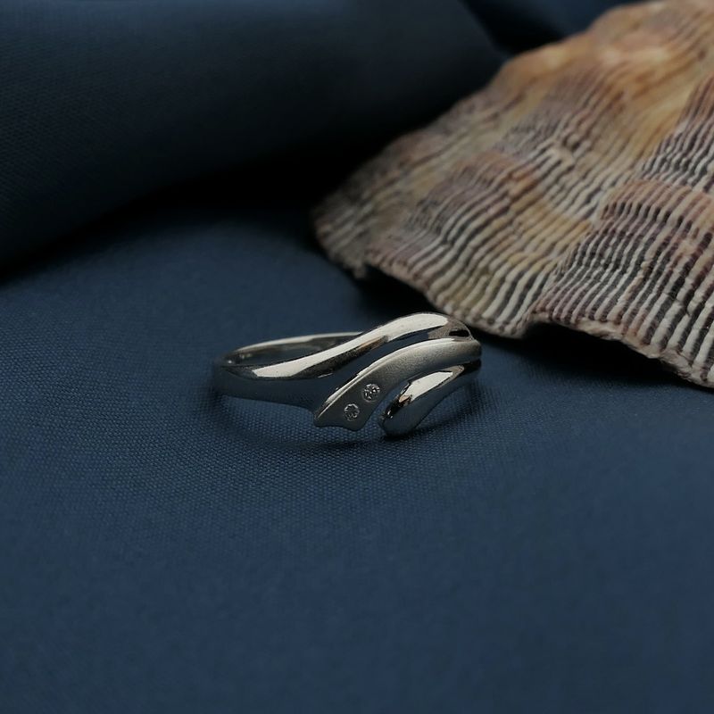 Image 2 of White gold ring with diamond | 0.015 ct.