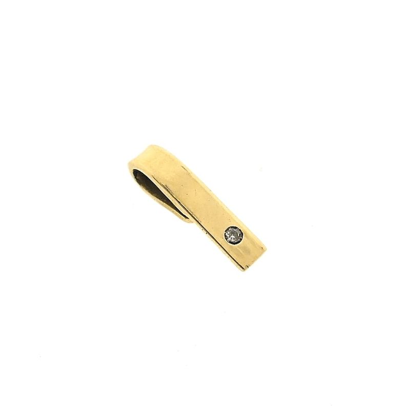 Image 4 of Gold minimalist pendant with diamond | 0.005 ct.