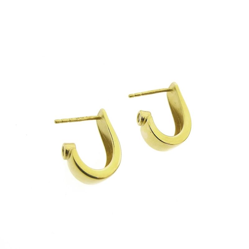 Image 5 of 9 carat semi-circular earrings with zirconia