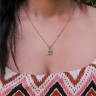 Image 4 of 18K Gold Pendant with Emerald and Diamond | 0.49 ct.