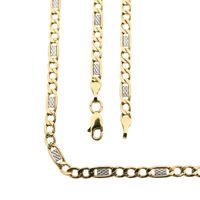 Two-tone gold Figaro link chain | 51.5 cm