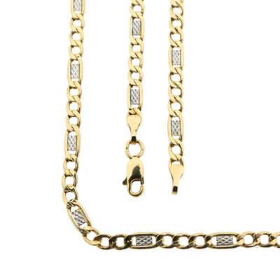 Image 1 of Two-tone gold Figaro link chain | 51.5 cm