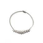 Image 5 of White gold herringbone link bracelet with 0.525 ct diamonds.