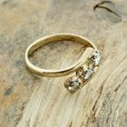 Image 2 of Gold ring with rose-cut diamonds; approx. 0.20 ct.