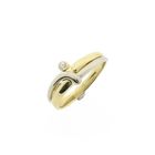 Image 2 of Two-tone gold solitaire ring with diamond; 0.02 ct.