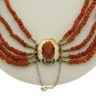 Image 3 of Antique blood coral bead necklace with gold clasp