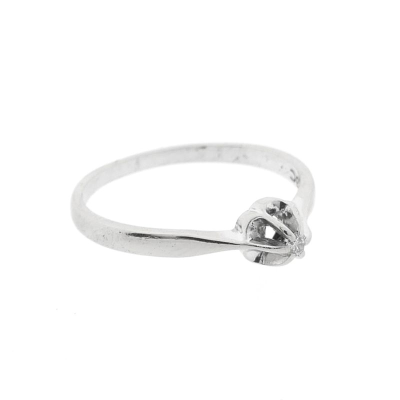 Image 5 of White gold solitaire ring with 0.03 ct diamond.