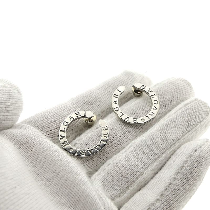 Image 4 of White gold earrings; BVLGARI lookalike