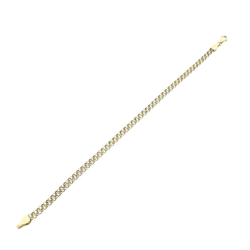 Image 7 of Gold double jasseron link bracelet | 19 cm