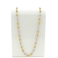 Tricolor gold ball chain; 72 cm