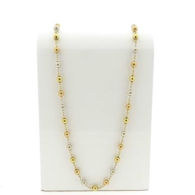 Tricolor gold ball chain; 72 cm Image 1 of Tricolor gold ball chain; 72 cm