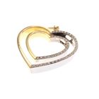 Image 3 of Two-tone gold pendant with a large heart and diamonds; 0.23 ct.