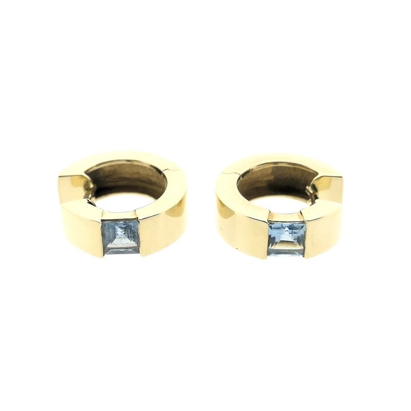 Image 9 of Gold hoop earrings with topaz | Ø 16.7 mm