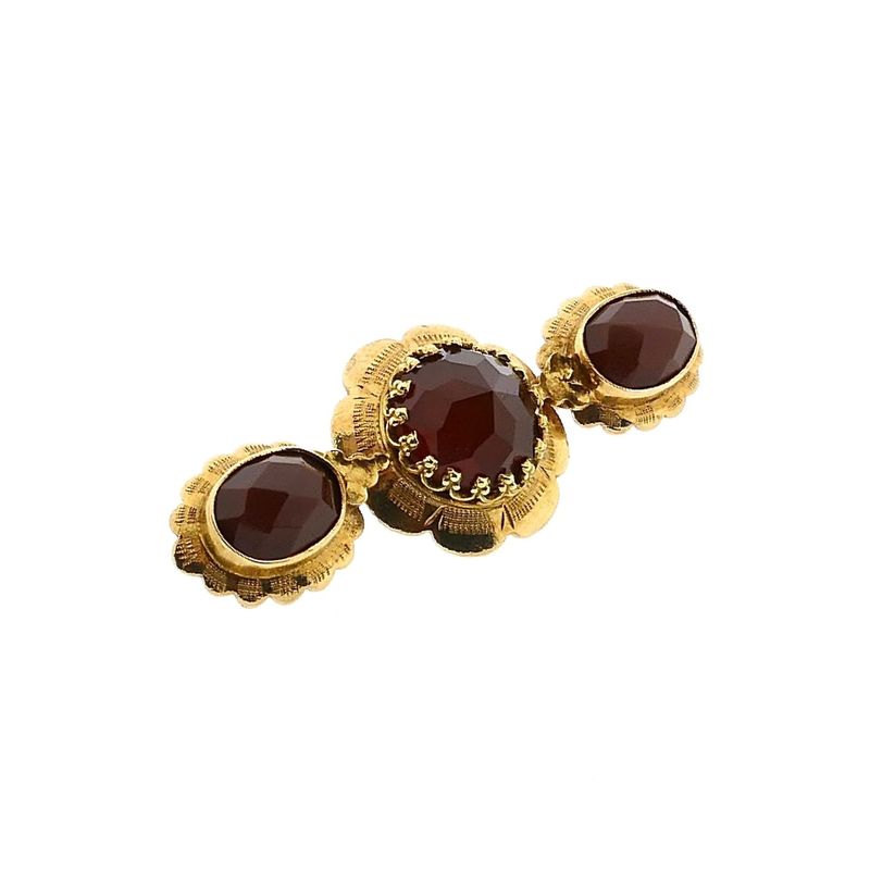 Image 8 of Vintage Gold Brooch with Carnelian