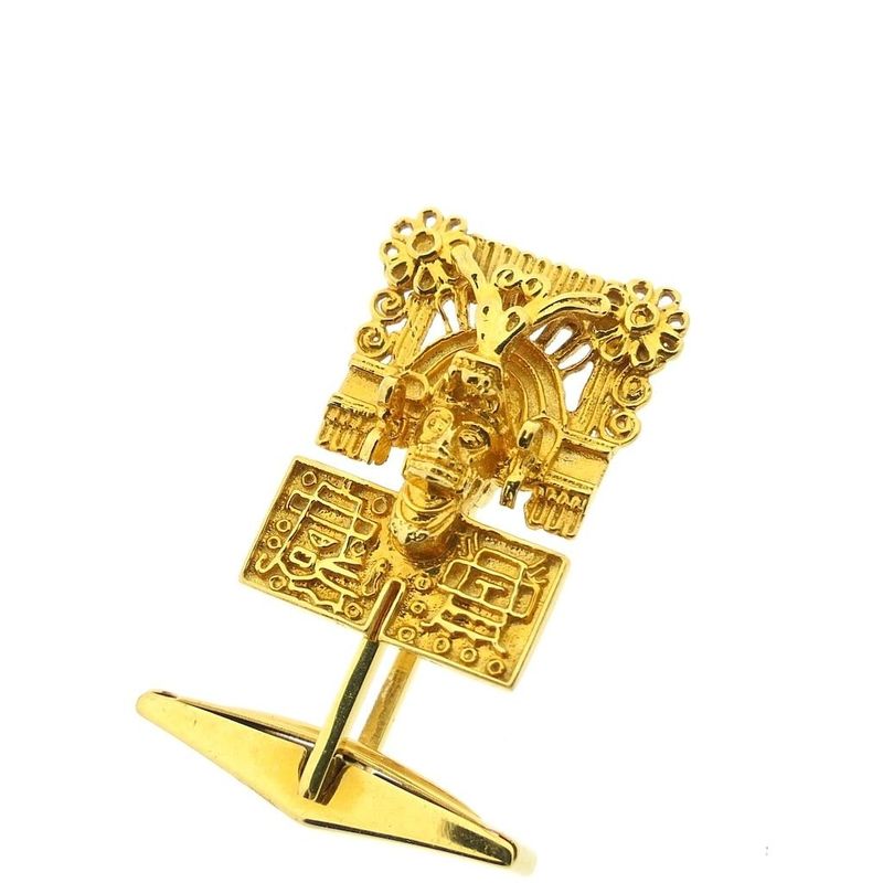 Image 4 of Gold cufflinks with oriental design